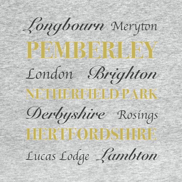 Pride and Prejudice Locations by LoveLiterature